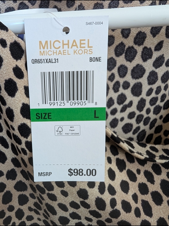 Michael Kors Beige and Black Leopard Print Sleeveless Camisole - Picture 3 of 4